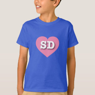 T-shirt South Dakota Solid Pink Heart - Big Love