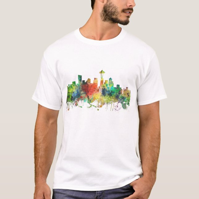 T-SHIRT SP DA SKYLINE DE SEATTLE WASHINGTON - (Frente)