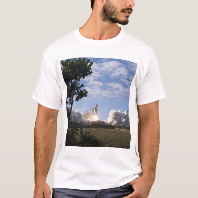 T-shirt Space Shuttle Atlantis levanta 18 (Frente)