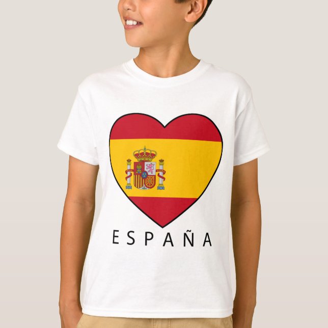 T-shirt Spain Heart with black ESPANA (Frente)