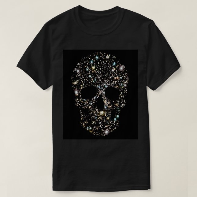 T-SHIRT SPARKLING DO CRÂNIO DAS ESTRELAS (Frente do Design)