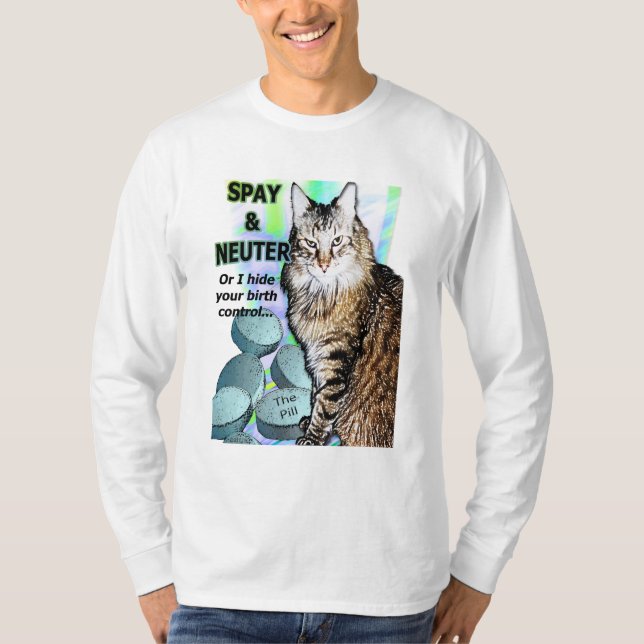T-shirt Spay e neutralize (ou eu escondo seu controlo da (Frente)