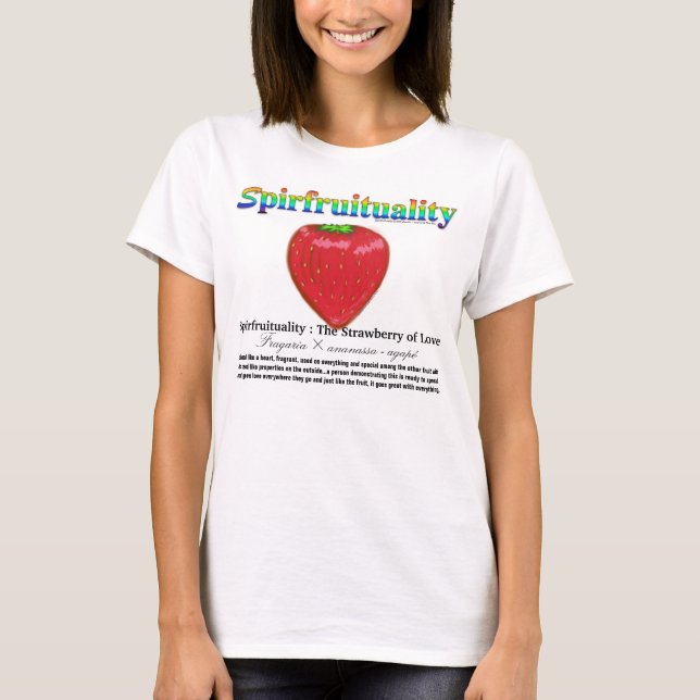 T-shirt Spirfruituality: A morango do amor (Frente)