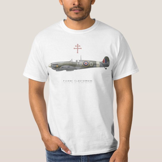 T-Shirt Spitfire Pierre Clostermann (Frente)