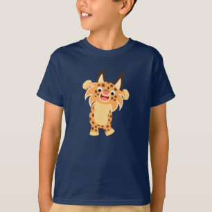 T-shirt Spunky bonito das crianças do lince dos