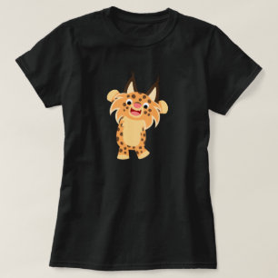 T-shirt Spunky bonito das mulheres do lince dos