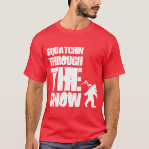 T-shirt Squatchin através da neve