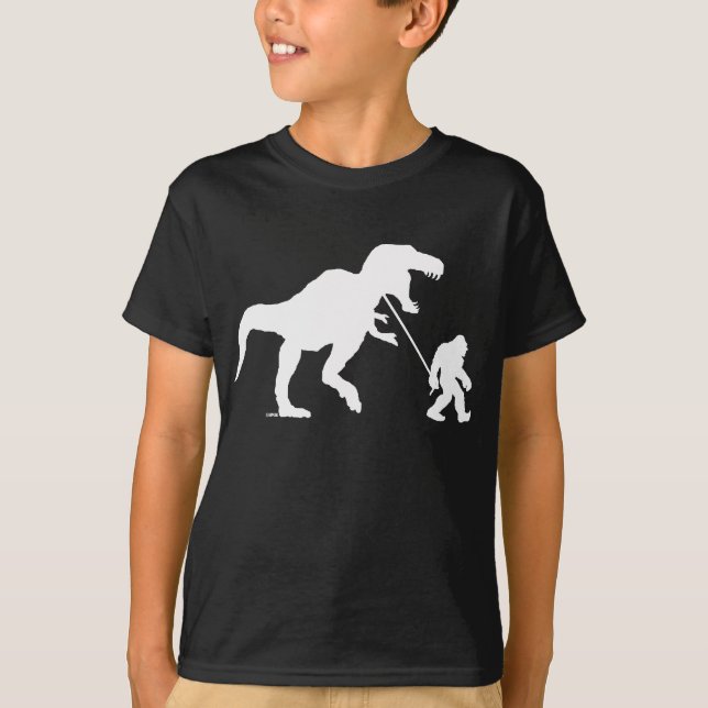 T-shirt Squatchin ido com T-rex (Frente)