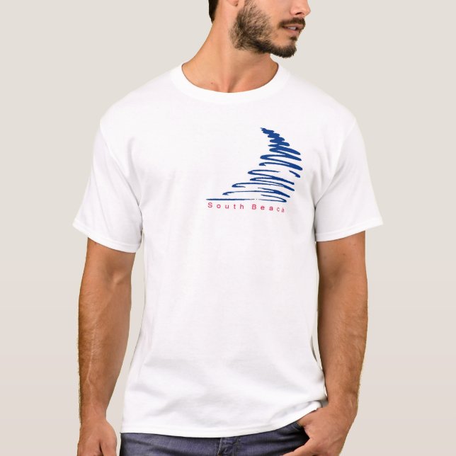 T-shirt Squiggly da praia de Lines_South (Frente)