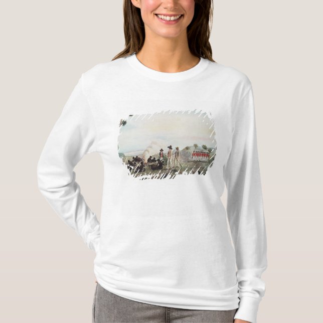 T-shirt Sr. Branco, Harris e Laing com um partido (Frente)