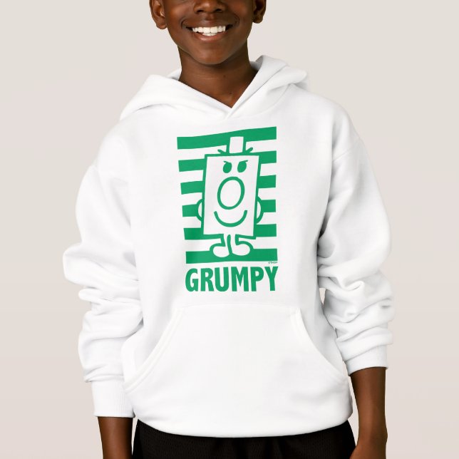 T-shirt Sr. Grumpy | Grin Mischievous e faixas verdes (Frente)