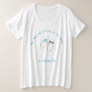T-shirt Sr & Sra Flores Azuis Chinelos de Praia Casamento