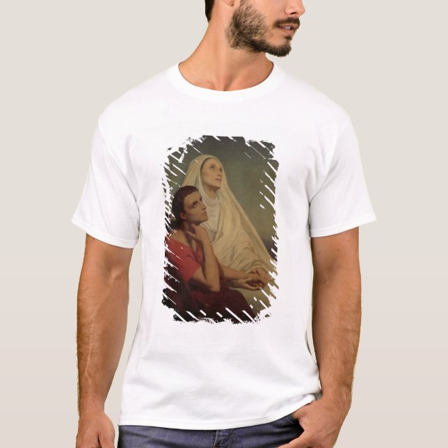 T-shirt St Augustine e seu St. Monica da mãe, 1855 (Frente)
