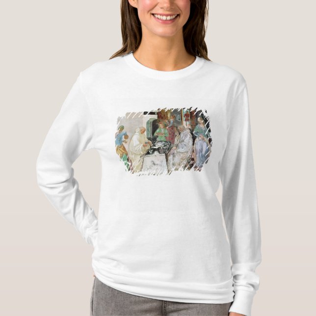 T-shirt St. Benedict que recebe a hospitalidade (Frente)