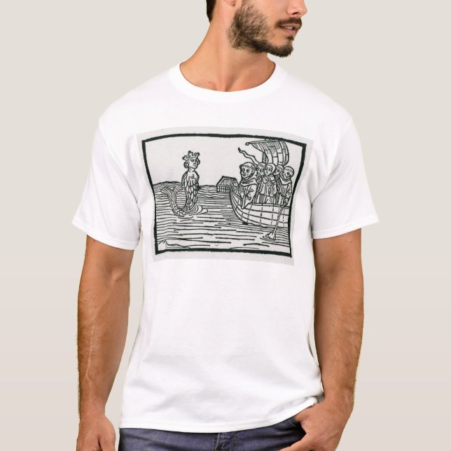 T-shirt St. Brendan e a sirene (Frente)