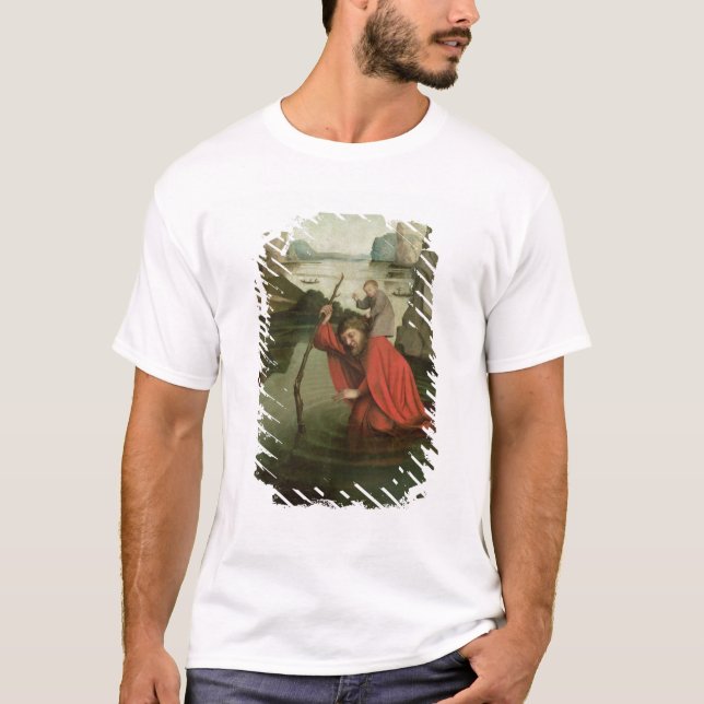 T-shirt St Christopher que leva a criança do cristo (Frente)