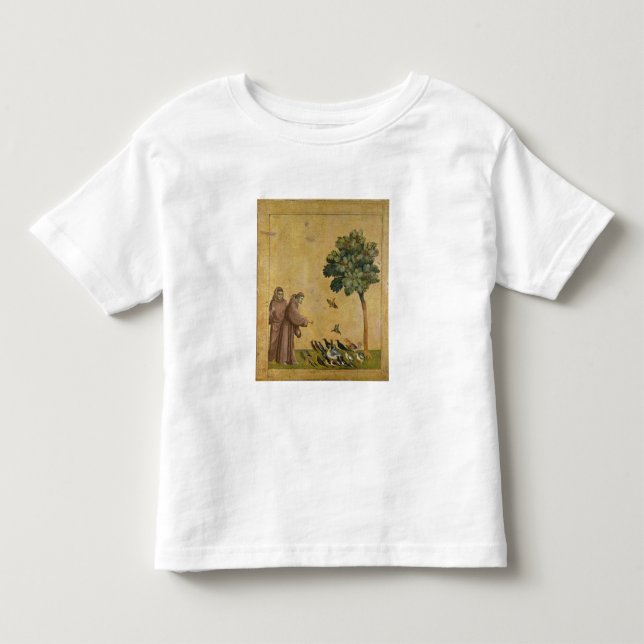 T-shirt St Francis de Assisi que preaching aos pássaros (Frente)