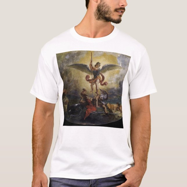 T-shirt St Michael derrota o diabo (Frente)