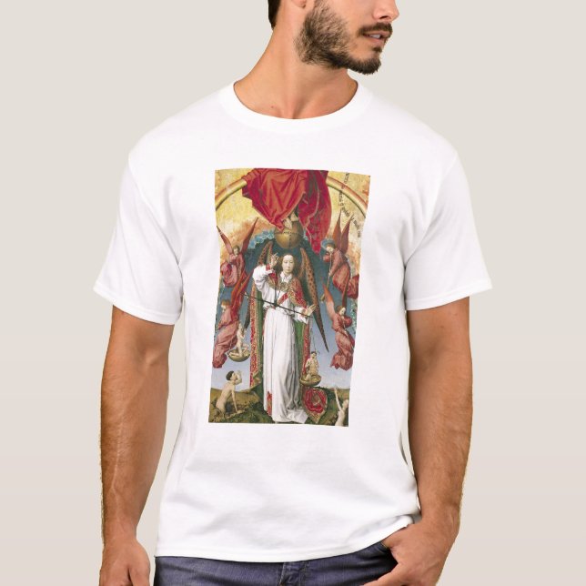 T-shirt St Michael que pesa as almas (Frente)