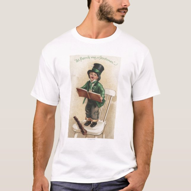 T-shirt St Patrick era um cavalheiro (Frente)