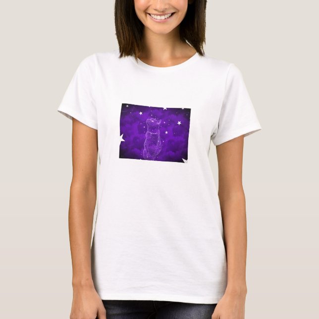T-shirt Stargazing do gato (Frente)