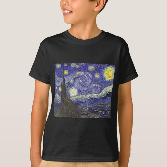 T-shirt Starry Night por Vincent van Gogh (Frente)