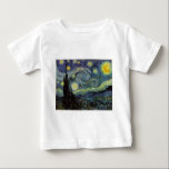 T-shirt Starry Night - van Gogh<br><div class="desc">Da lâmpada do mineiro de Nuenen à que colocou em sua janela, seguindo a cena com Gauguin; da estrela da noite que notou em 1875 em Corot Olive Orchard à carta que escreveu ao irmão em agosto de 1888, na qual ele disse: "Algum dia ou outro você verá uma fotografia...</div>