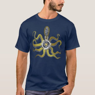 T-shirt Steampunk alinha o polvo Kraken