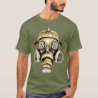 T-shirt Steampunk/gráfico de cor da máscara gás 3 do