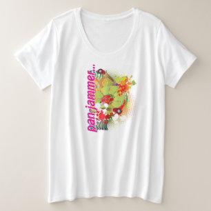 T-shirt Steelpan Abstrato com Baquetas e Salpicos de Tinta