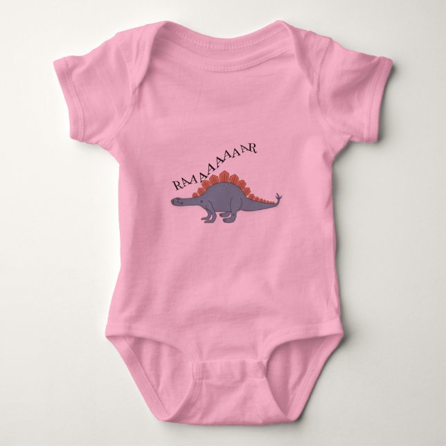 T-shirt Stegosaurus - Bebê Jersey Bodycase (Frente)