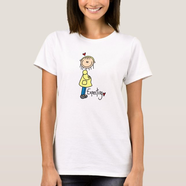 T-shirt Stick Figure Baby Expecting (Frente)