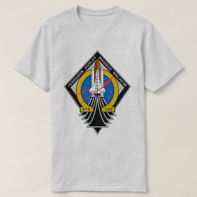 T-shirt STS 135 voo final Atlantis (Frente do Design)