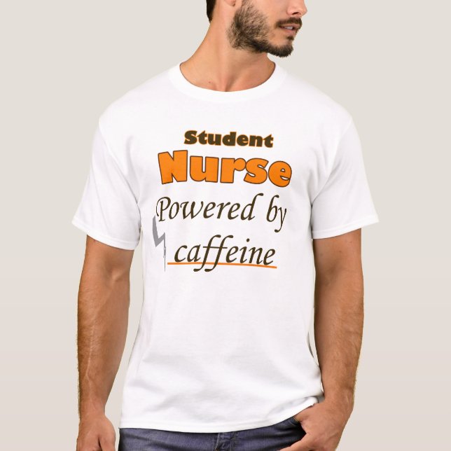 T-shirt Student Nurse Powered by caffeine (Frente)