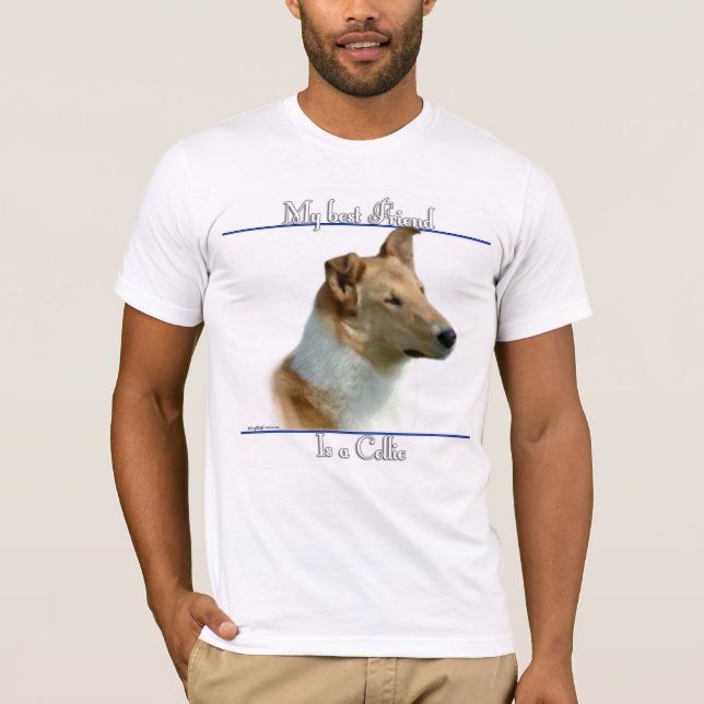 T-shirt Suave Collie Melhor Amigo 2 (Frente)