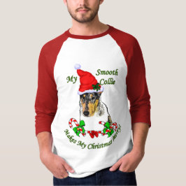 T-shirt Suave presentes de Natal Collie