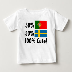 T-shirt Sueco 100% do português 50% de 50% bonito