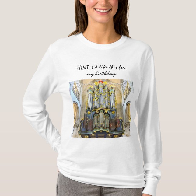 T-shirt SUGESTÃO: Eu gostaria deste para meu aniversário - (Frente)