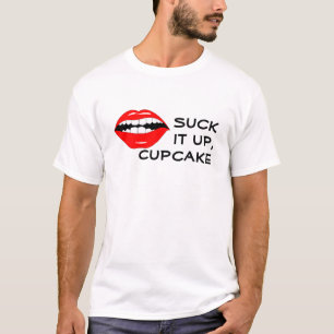 T-shirt Sugue-o acima do cupcake Mouthy