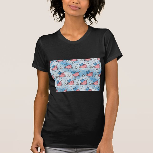 T-shirt suínos voadores (Frente)