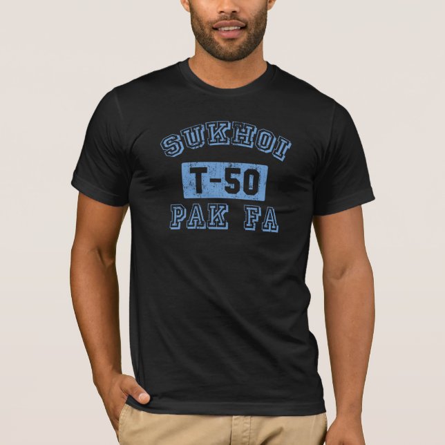 T-shirt Sukhoi PAK FA - AZUL (Frente)