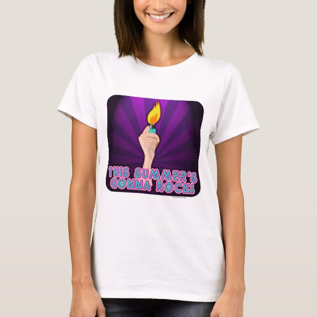 T-shirt Summer Rock Slogan Design (Frente)