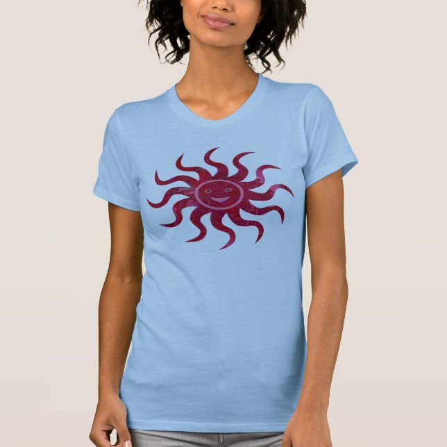 T-shirt Sun feliz enfrenta o design (Frente)