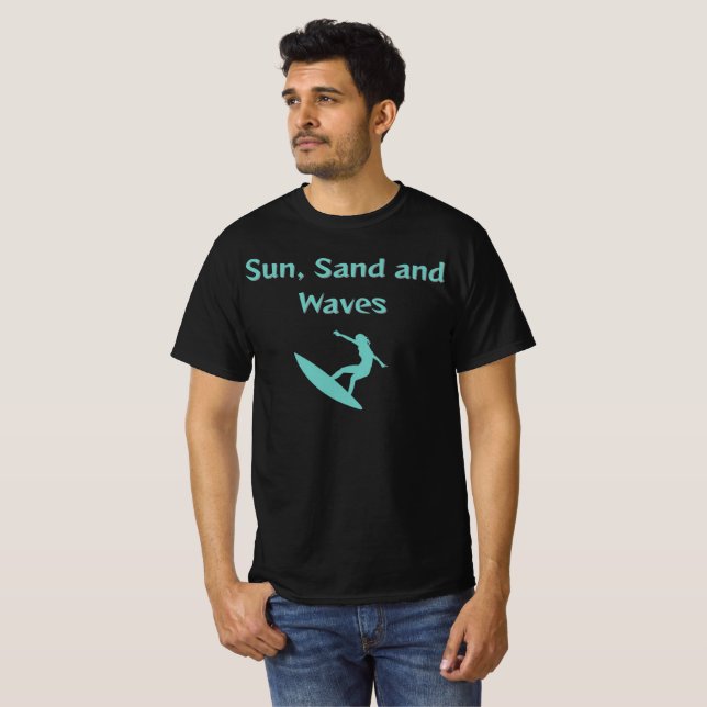 T-Shirt Sun, Sand e Waves (Frente Completa)