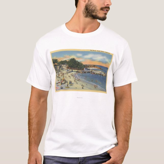 T-shirt Sunbathers & nadadores na praia (Frente)