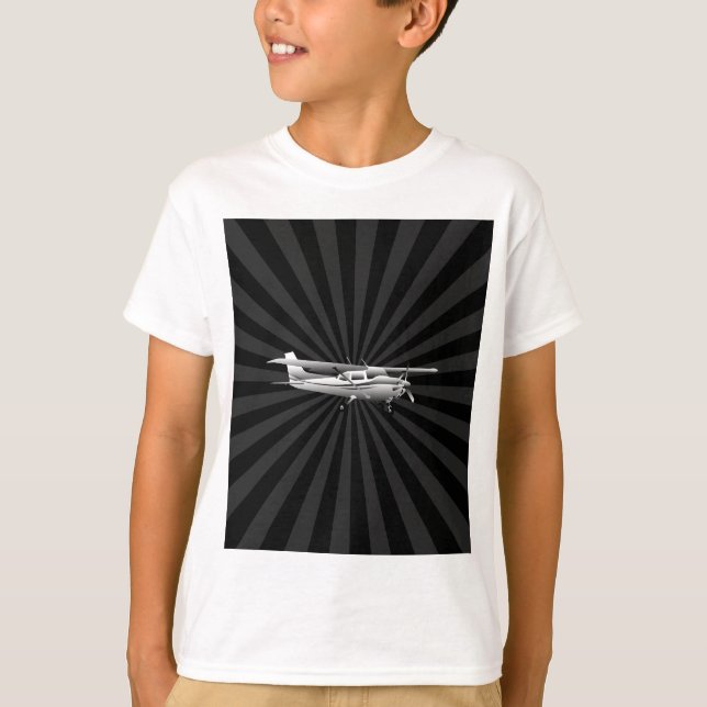 T-shirt Sunburst clássico da silhueta de Cessna dos aviões (Frente)