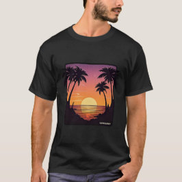 T-Shirt Sunset Black Vintage, de cor preta, de uso