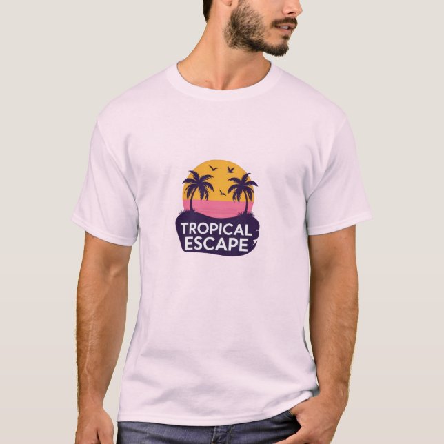 T-Shirt Sunset De Fuga Tropical (Frente)