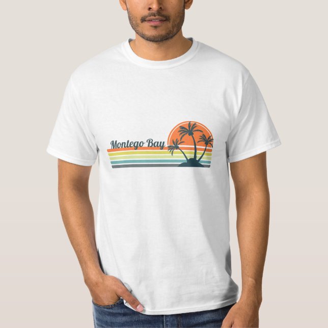 T-Shirt Sunset de Montego Bay Retro (Frente)