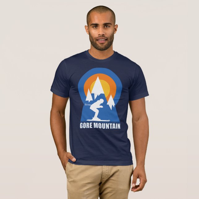 T-Shirt Sunset Retro Gore Mountain Ski (Frente Completa)